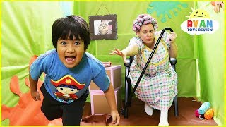 Thumbnail for Ryan in Giant Box Fort Maze Grandma Obby!!! | Ryan's World
