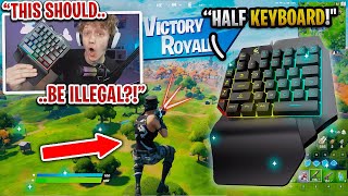 Thumbnail for I used a HALF KEYBOARD and almost got BANNED in Fortnite... (illegal keyboard) | Formula