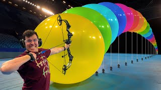 Thumbnail for How Many Giant Balloons Stops A Compound Bow & Arrow? | How Ridiculous