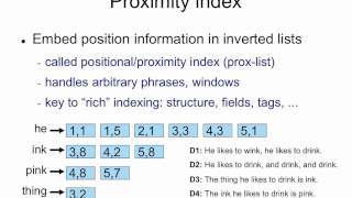 Thumbnail for Indexing 4: phrases and proximity | Victor Lavrenko