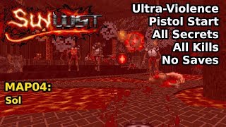 Thumbnail for Doom II: Sunlust - MAP04: Sol (Ultra-Violence 100%) | decino