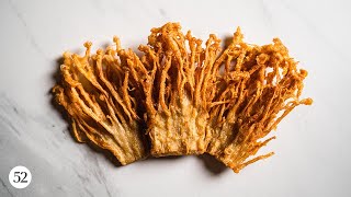 Thumbnail for Crispy Deep Fried Enoki Mushrooms #shorts | Food52