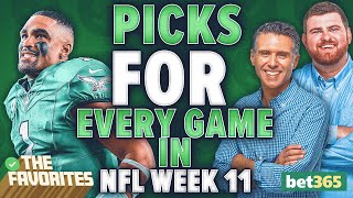 Thumbnail for NFL Week 11 Betting Predictions & BETS for EVERY NFL Game! NFL Expert Picks | The Favorites Podcast
