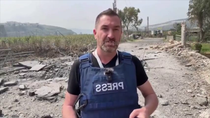 Thumbnail for Reporter close call from israeli missile in lebanon
