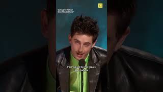 Thumbnail for Timothee Chalamet becomes youngest actor to win in the Best Male Actor category at the #SAGAwards | Entertainment Tonight