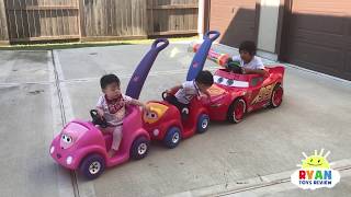 Thumbnail for Ryan's Drive Thru Adventure with Lightning McQueen Power Wheels Ride On Car | Ryan's World
