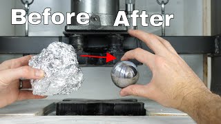 Thumbnail for Mirror-Polished Japanese Foil Ball Challenge Crushed in a Hydraulic Press-What's Inside? | The Action Lab