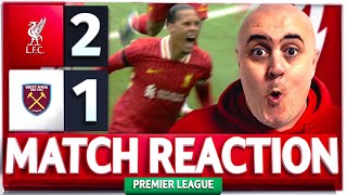 Thumbnail for LIVERPOOL 2-1 WEST HAM! 2 MORE WINS! Craig's LIVE Match Reaction | Anfield Agenda