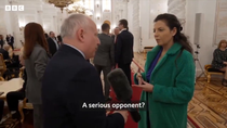 Thumbnail for BBC reporter thinking his leading psyop questions are going to fly in Russia. 