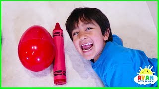 Thumbnail for Ryan Pretend Play and Learn Colors with Giant Crayons Egg Surprise Toys! | Ryan's World