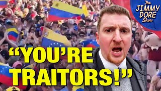 Thumbnail for Pro-War Protesters CONFRONTED For Supporting Killing Venezuelans! w/ Caleb Maupin | The Jimmy Dore Show
