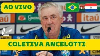 Thumbnail for COLETIVA ANCELOTTI AO VIVO - BRASIL X PARAGUAI DIRETO DA NEO QUÍMICA ARENA - ELIMINATÓRIAS 2026 | Litoral News