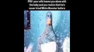 Thumbnail for POV: your wife leaves you alone with the baby and you realize he's never tried White Monster before | FunnyMemeSpot Backup