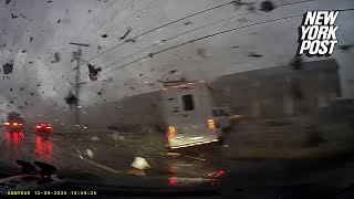 Thumbnail for Shocking video shows the moment a car gets totaled by deadly Tennessee tornado | New York Post
