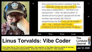 Thumbnail for Linus Torvalds: Vibe Coder | The Lunduke Journal