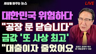 Thumbnail for [세바뉴] 으악~소름 CDS프리미엄 "한국이 위험하다"..1년 전기료 1900억 "공장 문 닫아요"..금값 또 사상 최고 "4000달러 간다?"..영끌족 휴~ "대출이자 줄었어요" | 정완진TV
