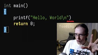 Thumbnail for I removed ';' from C | Tsoding