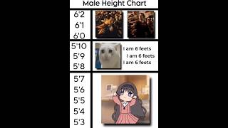Thumbnail for Male Height Chart | FunnyMemeSpot Backup