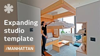 Thumbnail for Highrise transformer studio unfolds 5 rooms in 327sqft - 30m2
