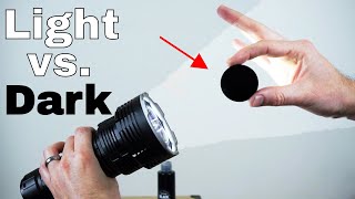 Thumbnail for The Worlds Blackest Black vs The Worlds Brightest Flashlight (32,000 lumen)—Which Will Win? | The Action Lab