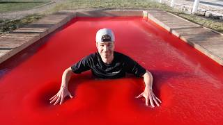 Thumbnail for World's Largest Jello Pool- Can you swim in Jello? | Mark Rober