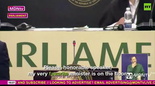 Thumbnail for The South African Finance Minister has something hanging out of his pants 