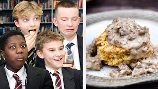 Thumbnail for British Highschoolers Try Biscuits and Gravy for the First Time! | JOLLY