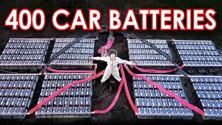 Thumbnail for 400 car batteries wired together!! | styropyro