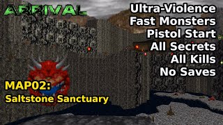 Thumbnail for Arrival - MAP02: Saltstone Sanctuary (Fast Ultra-Violence 100%) | decino