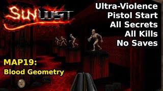 Thumbnail for Doom II: Sunlust - MAP19: Blood Geometry (Ultra-Violence 100%) | decino