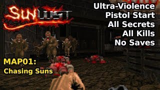 Thumbnail for Doom II: Sunlust - MAP01: Chasing Suns (Ultra-Violence 100%) | decino