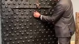 Thumbnail for 17th century safe containing Tsar Romanov's golden sword with emeralds, rubies, and diamonds