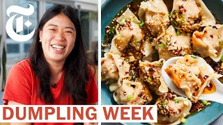 Thumbnail for Sue’s Chile Oil Wontons | Dumpling Week | NYT Cooking
