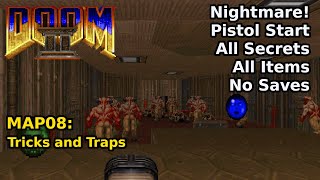 Thumbnail for Doom II - MAP08: Tricks and Traps (Nightmare! 100% Secrets + Items) | decino