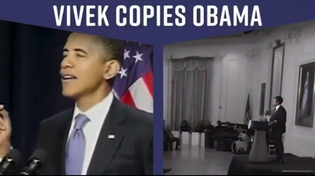 Thumbnail for Video showing Vivek copies Obama word for word - same jewish script writers
