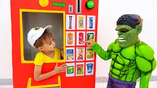 Thumbnail for Vlad and Nikita superheroes vending machine kids toy story | Vlad and Niki