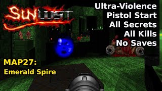 Thumbnail for Doom II: Sunlust - MAP27: Emerald Spire (Ultra-Violence 100%) | decino