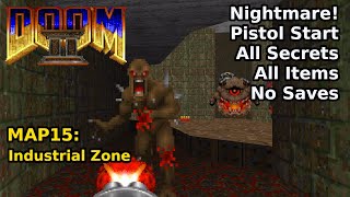 Thumbnail for Doom II - MAP15: Industrial Zone (Nightmare! 100% Secrets + Items) | decino