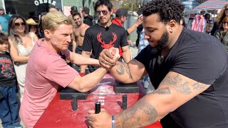 Thumbnail for Pro Arm Wrestler VS Random people in public | Magnus Midtbø