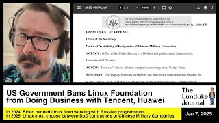 Thumbnail for US Government Bans Linux Foundation from Doing Business with Tencent, Huawei | The Lunduke Journal