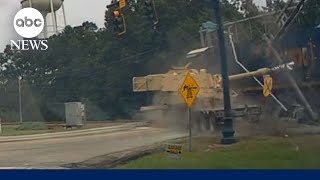 Thumbnail for Train slams into 18-wheeler carrying military vehicle in South Carolina | ABC News