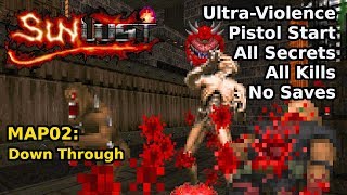 Thumbnail for Doom II: Sunlust - MAP02: Down Through (Ultra-Violence 100%) | decino