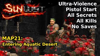 Thumbnail for Doom II: Sunlust - MAP21: Entering Aquatic Desert (Ultra-Violence 100%) | decino