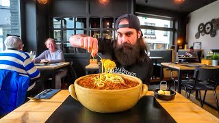 Thumbnail for I ORDERED BELGIUM'S FAMOUS GIANT SPAGHETTI BOWL CHALLENGE | BeardMeatsFood