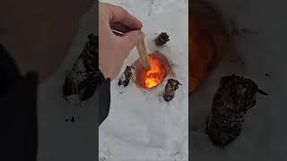 Thumbnail for Experimenting with building a rocket stove out of snow 🔥 | Woodsbound Outdoors