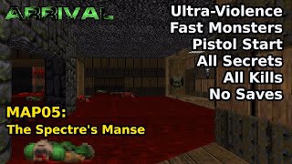 Thumbnail for Arrival - MAP05: The Spectre's Manse (Fast Ultra-Violence 100%) | decino