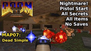 Thumbnail for Doom II - MAP07: Dead Simple (Nightmare! 100% Secrets + Items) | decino