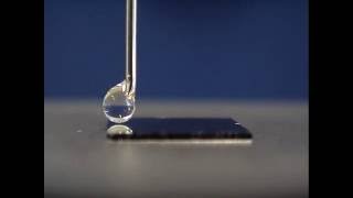 Thumbnail for Water droplet moving across a wettability gradient | Department of Materials at ETH Zurich