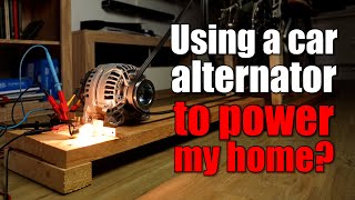 Thumbnail for Using a car alternator with a bike to power my home? How much energy can I produce?! | GreatScott!