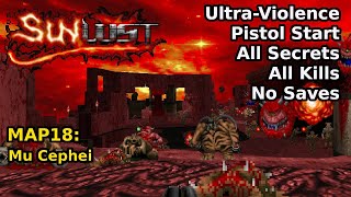 Thumbnail for Doom II: Sunlust - MAP18: Mu Cephei (Ultra-Violence 100%) | decino